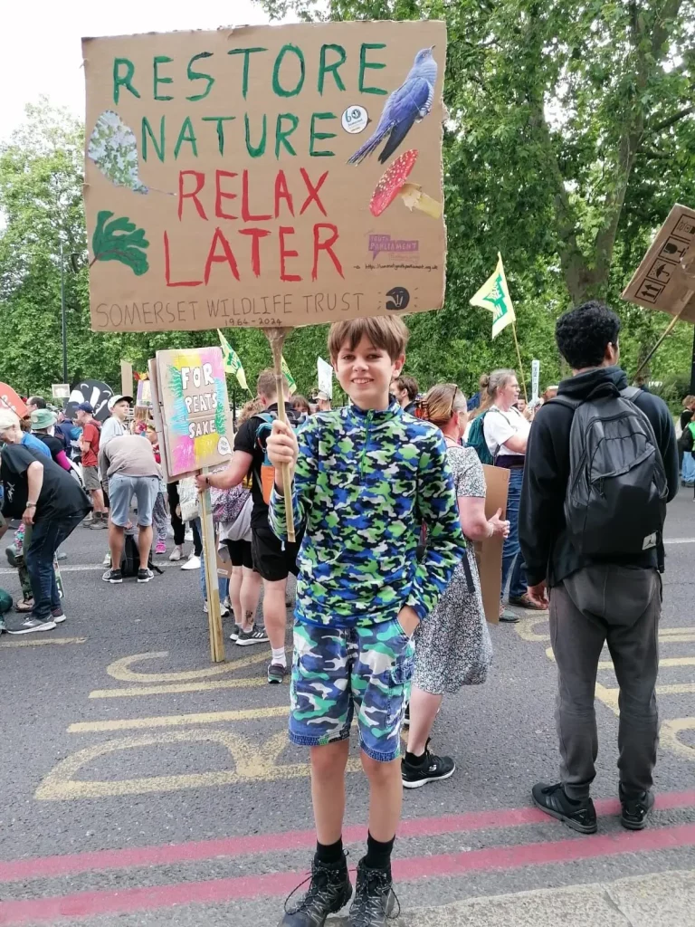 James at London protest