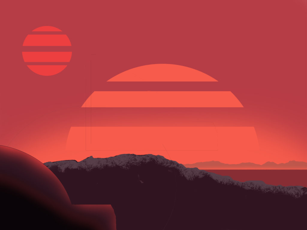 Twin suns set on a desert planet