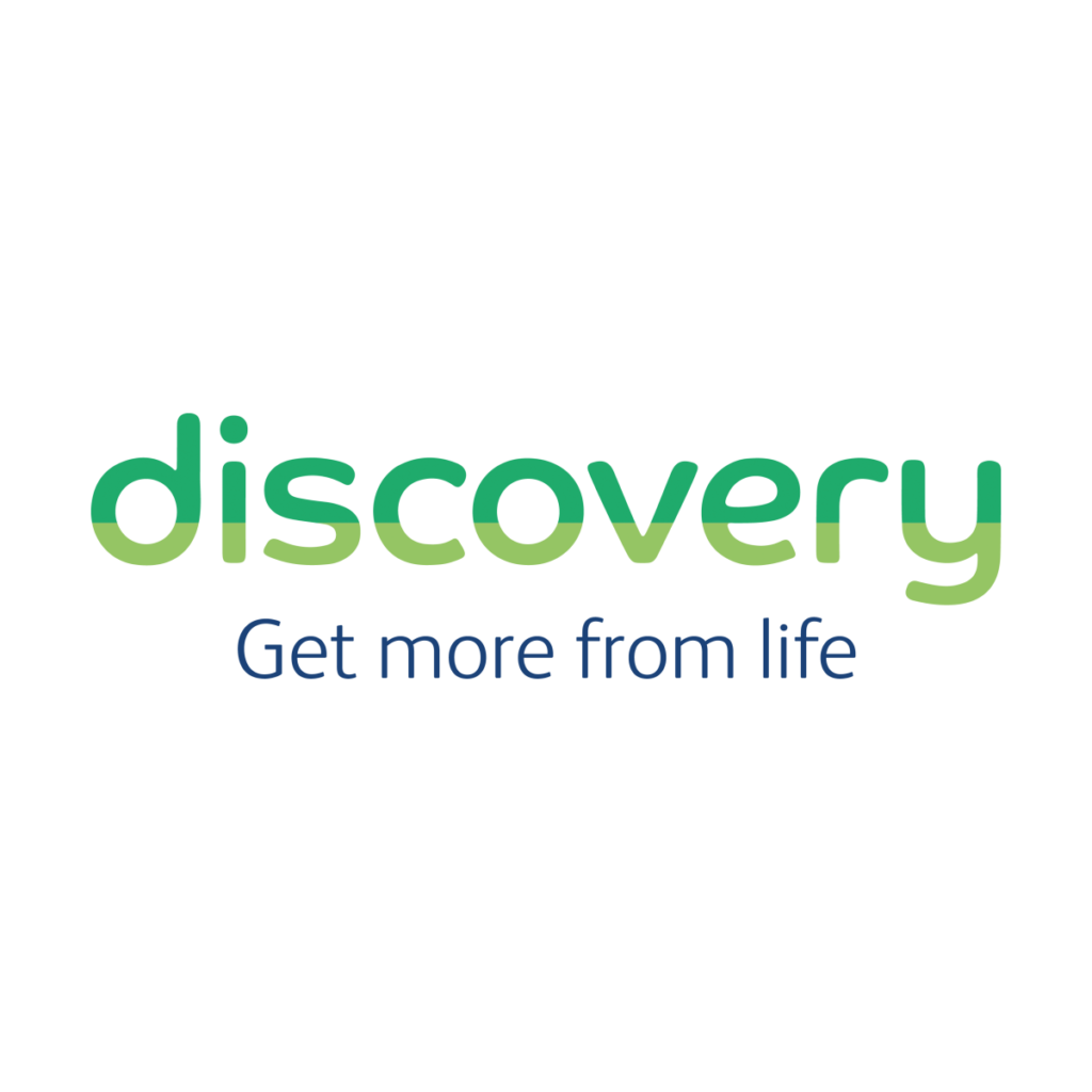 Logo for Discovery. Featuring the word 'discovery' in green writing, with 'Get more from life' below it.