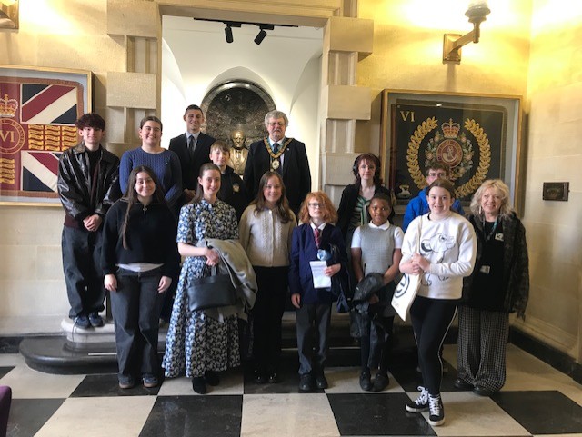 Photo of Somerset Youth Parliament with Councillor Mike Best